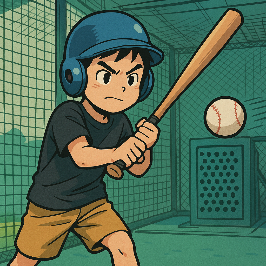 생활의 달인 초저가달인 1000원 15발 야구연습장에서 열심히 베팅연습하기