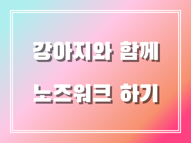 강아지와 함께 노즈워크 하기