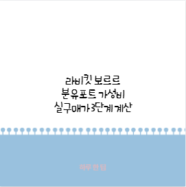 라비킷 보르르 분유포트 가성비 실구매가 3단계 계산