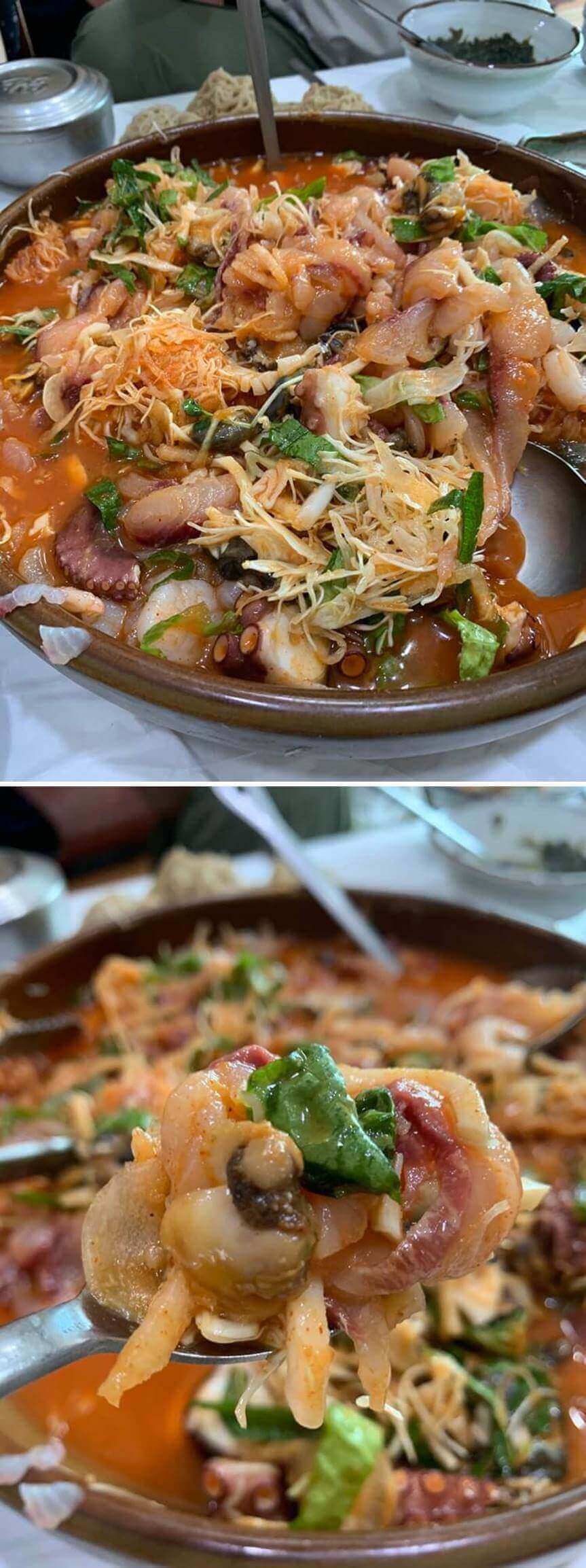 달달하고 매콤한 물회 모습