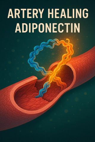 혈관을 회복시키는 아디포넥틴 작용을 표현한 일러스트
