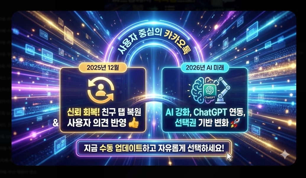 카카오톡 12월 업데이트 친구탭 복원