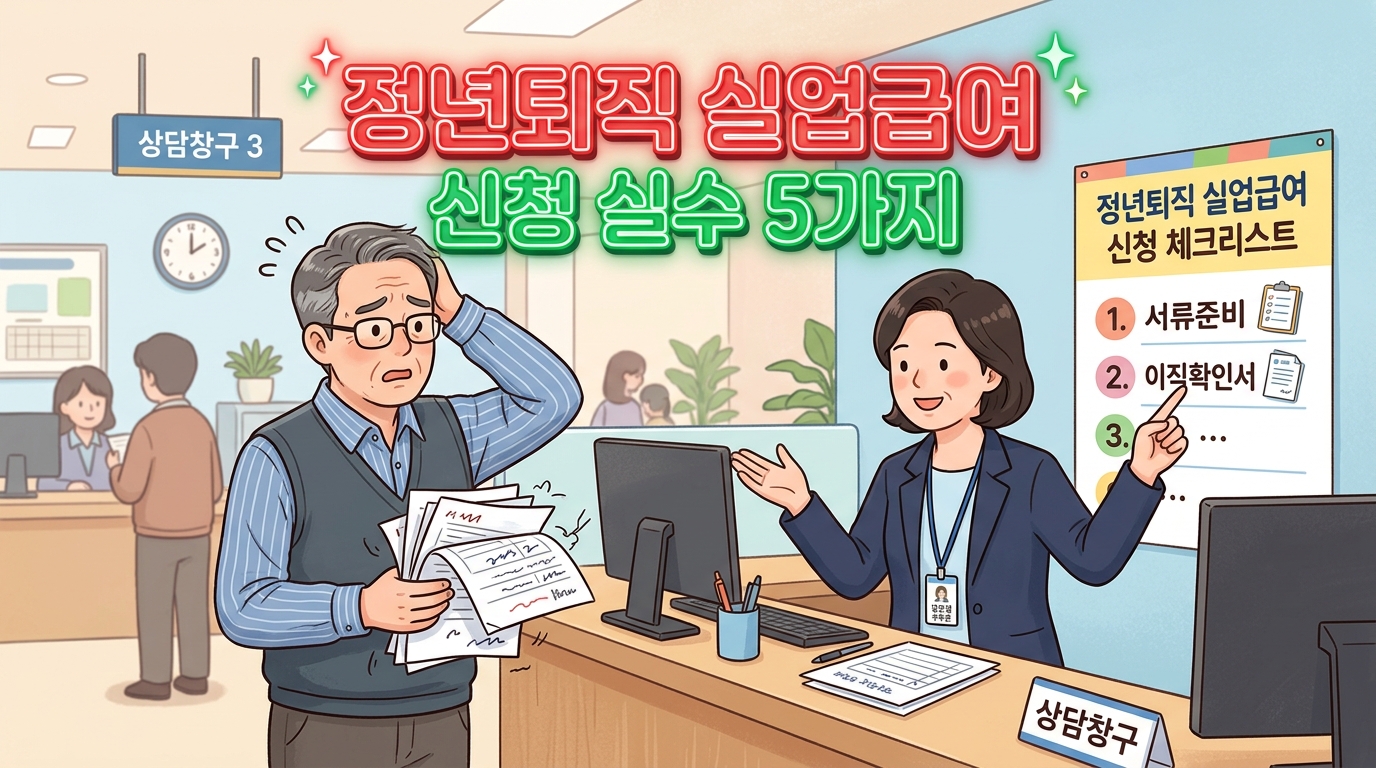 2026 정년퇴직 후 실업급여 서류 신청 실수 5가지 탈락 방지