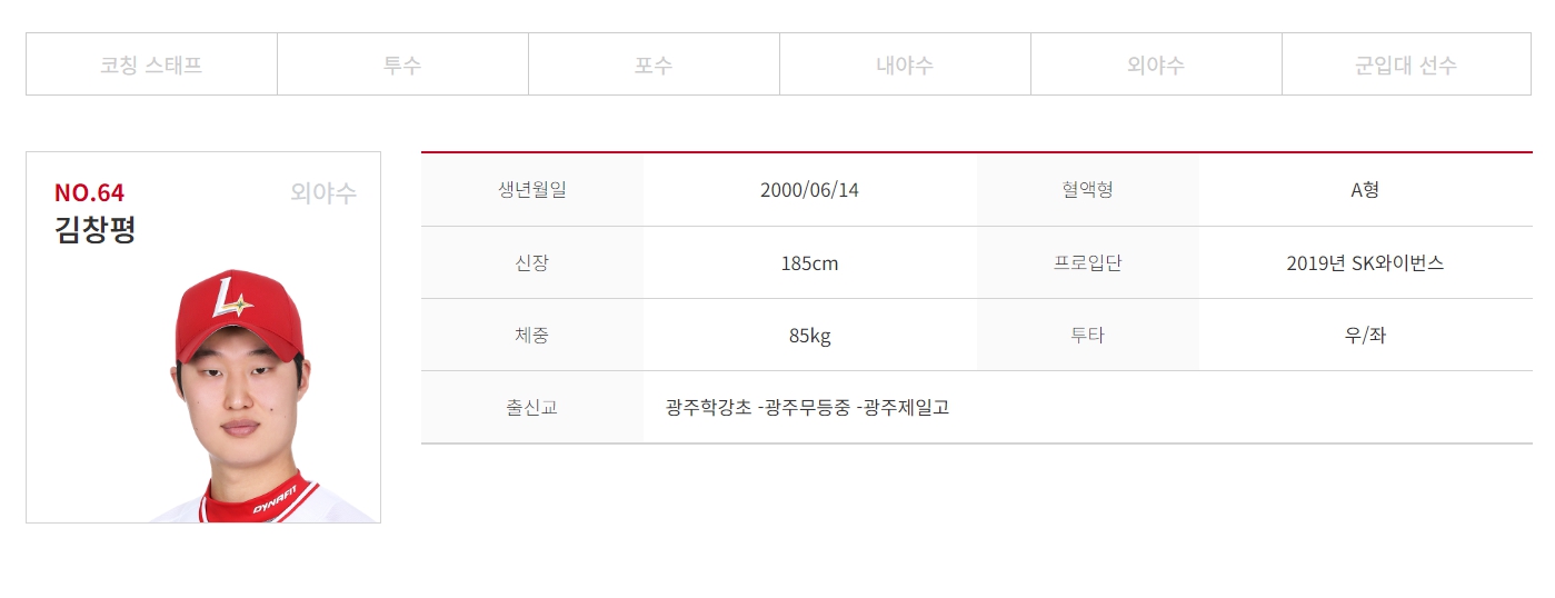 SSG랜더스 김창평