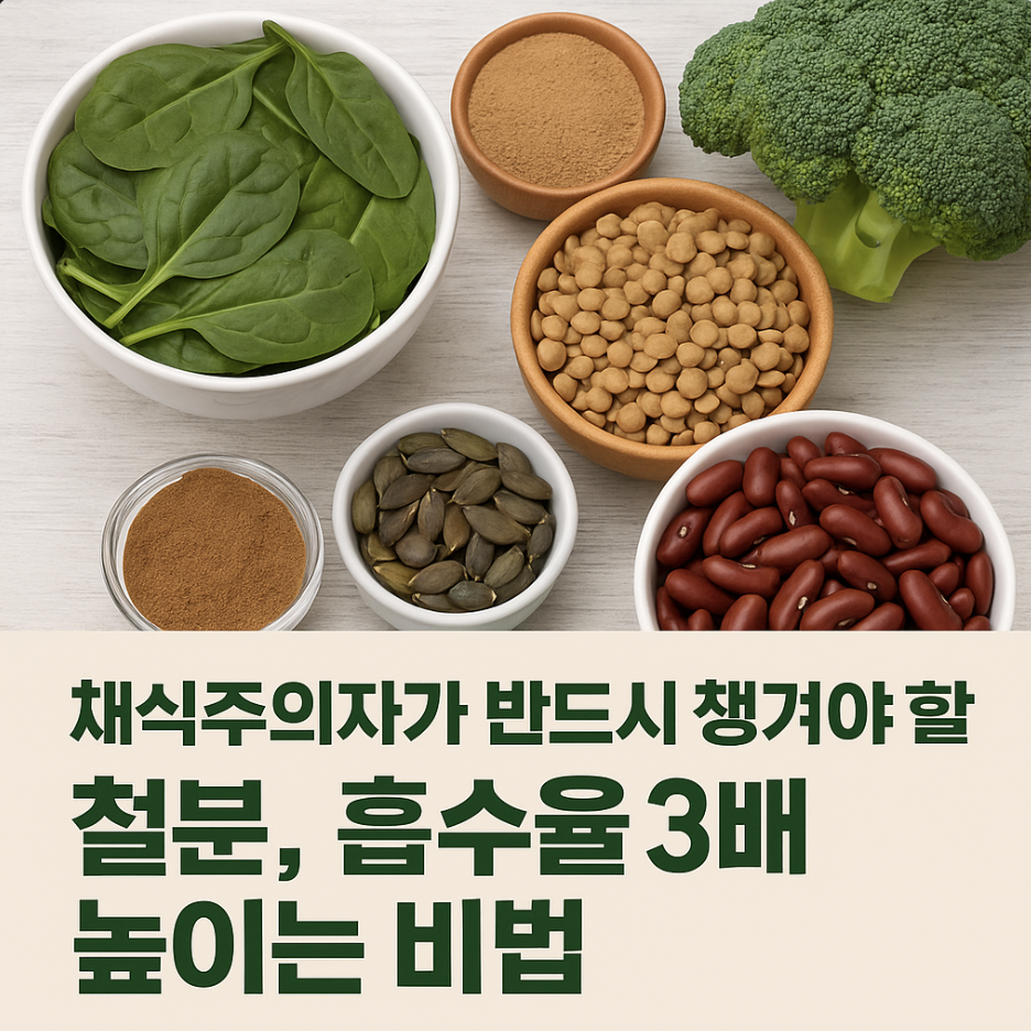 채식주의자가 반드시 챙겨야 할 철분, 흡수율 3배 높이는 비법