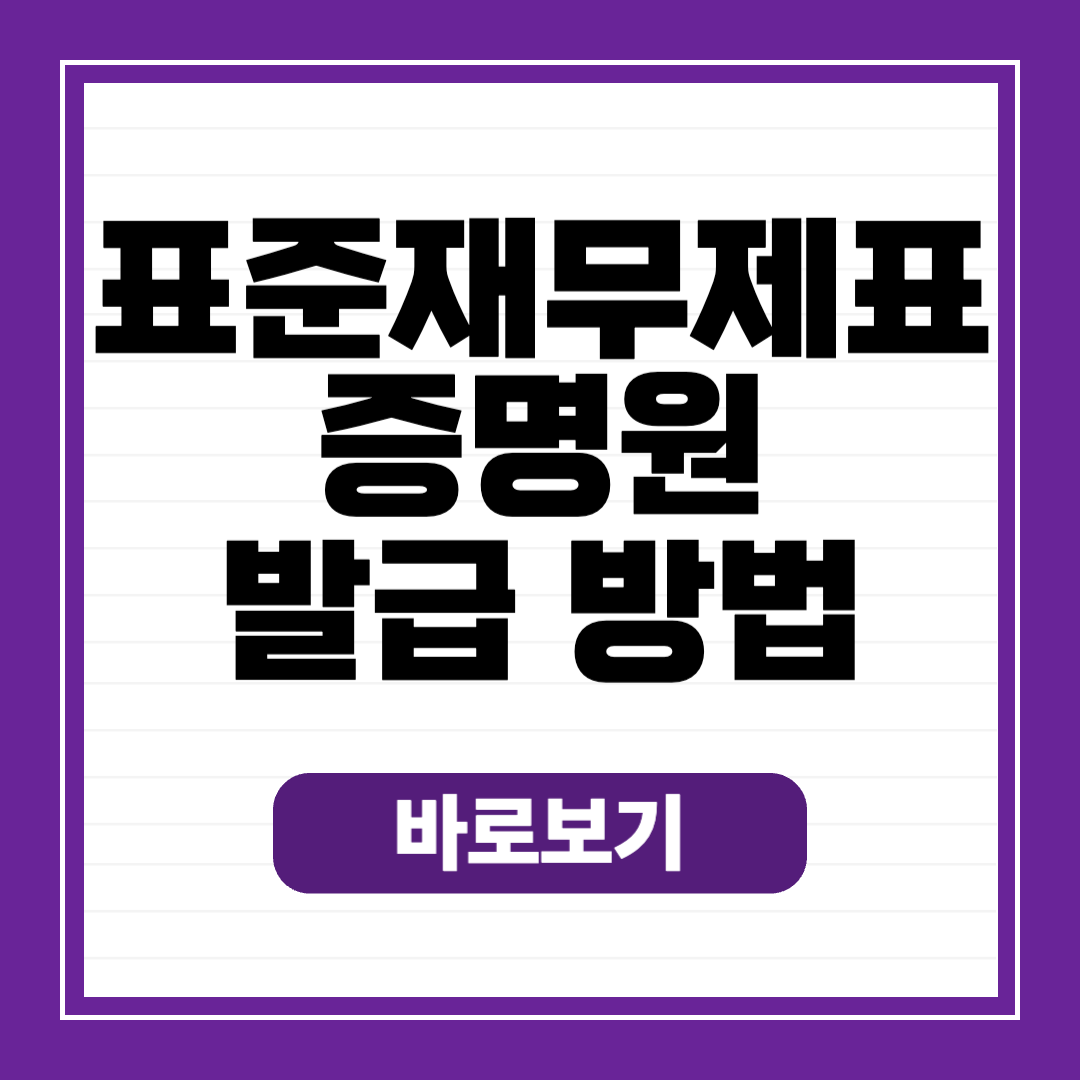 표준재무제표증명원