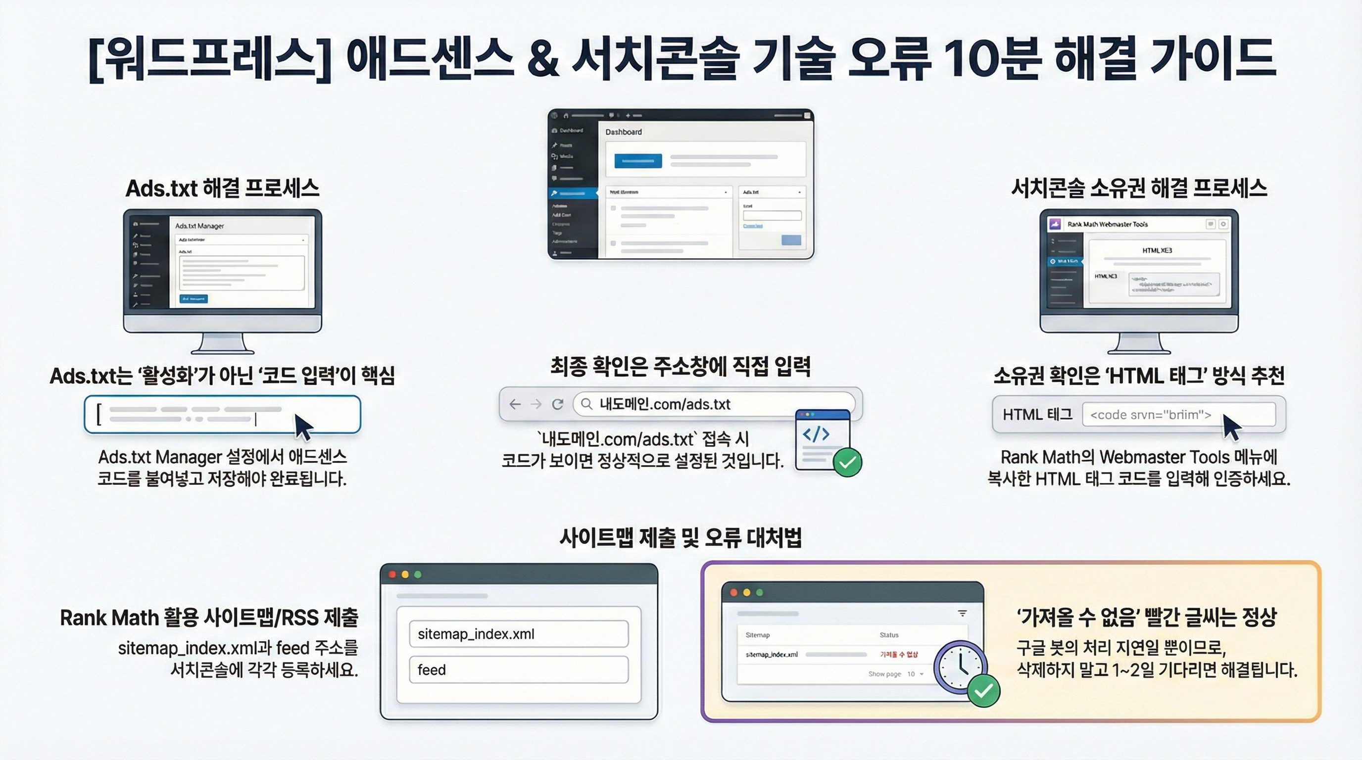 워드프레스 기술 설정 가이드 (애드센스 승인 신청 가이드)