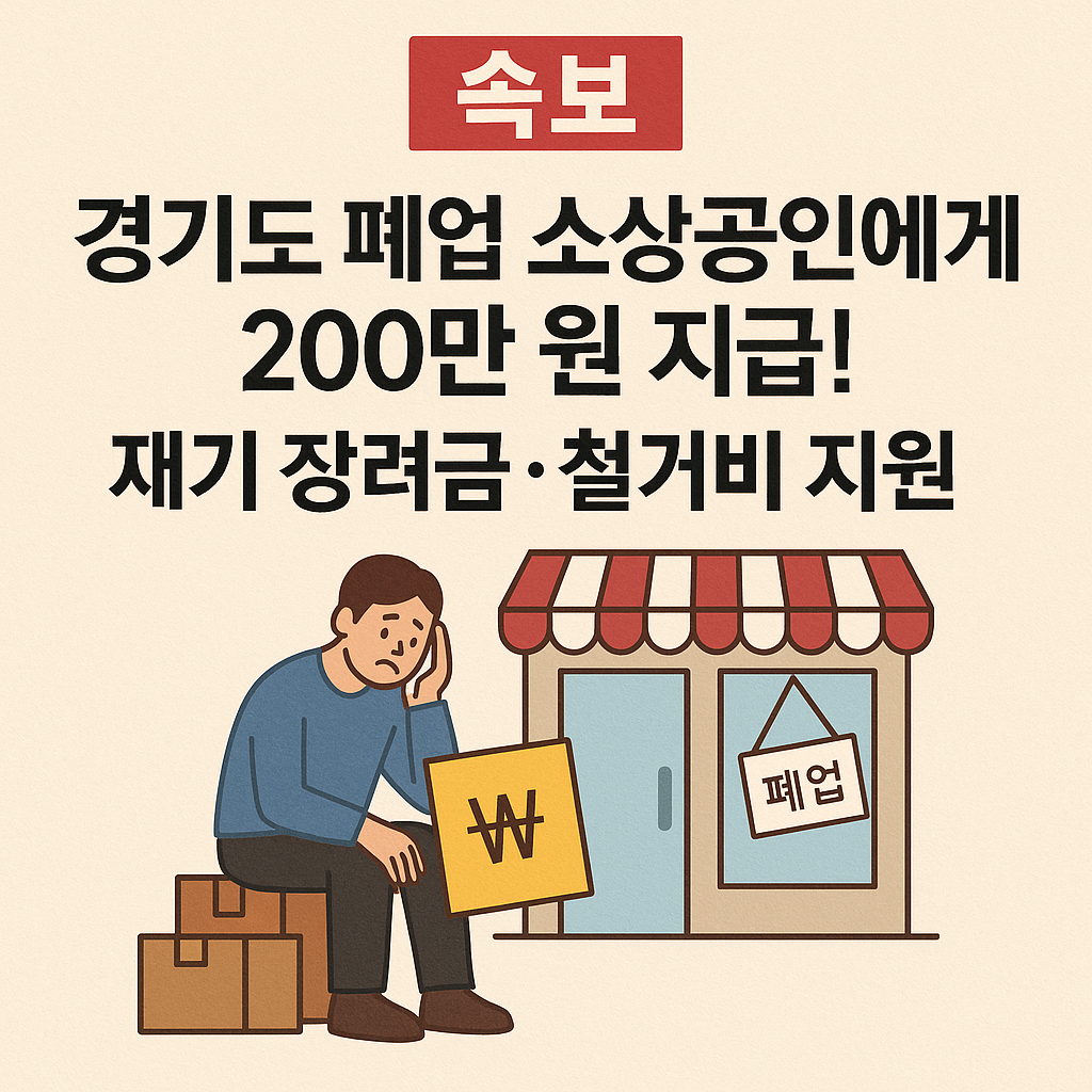 경기도 폐업 소상공인에게 200만 원 지급
