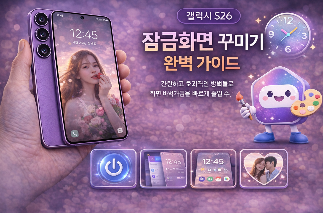 갤럭시 S26 잠금화면 꾸미기 설정 방법 설명 이미지