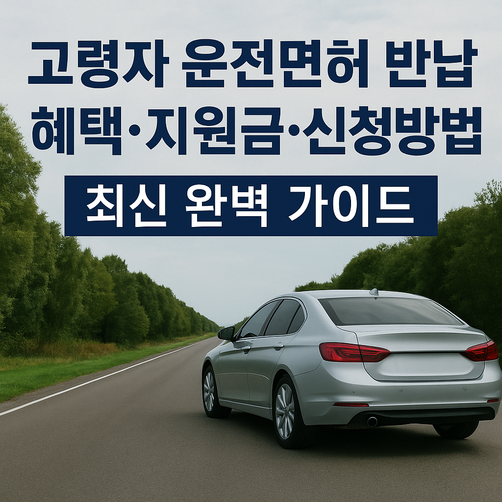 고령자 운전면허 반납 혜택&middot;지원금&middot;신청방법｜최신 완벽 가이드