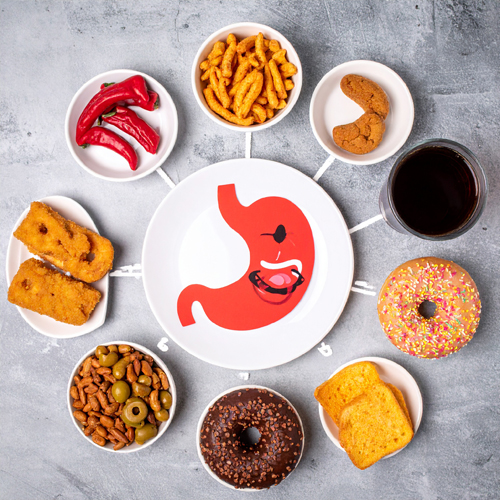 위산 분비를 과도하게 촉진해 속쓰림과 더부룩함을 유발.