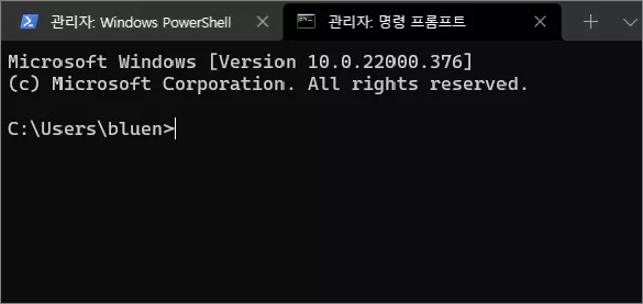 관리자 권한으로 열리는 CMD 및 윈도우 터미널
