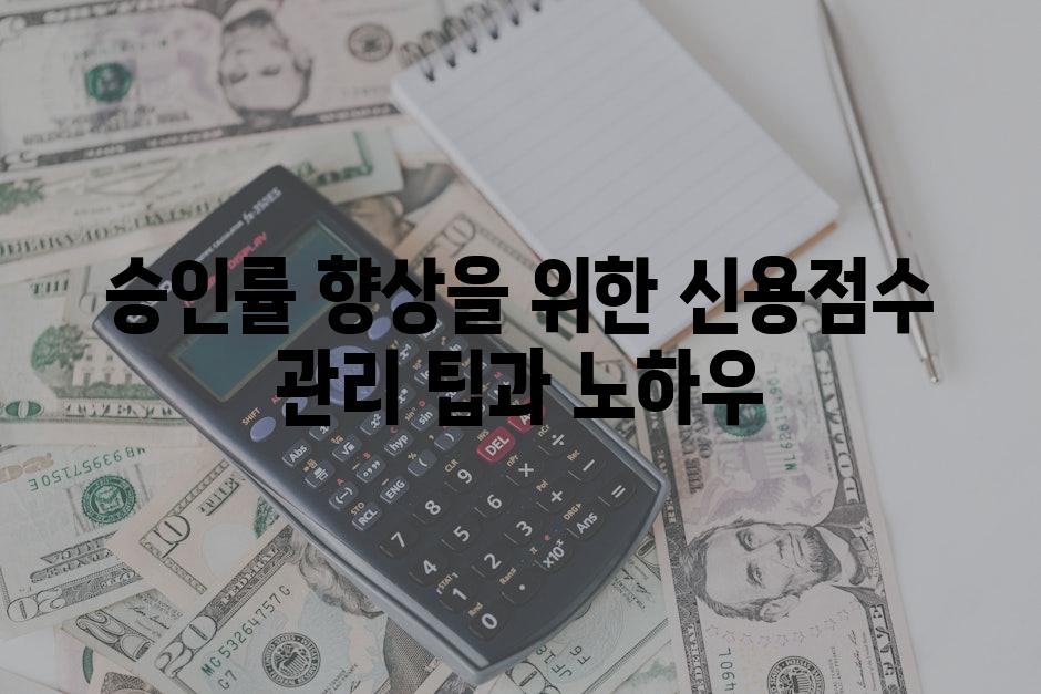 승인률 향상을 위한 신용점수 관리 팁과 노하우