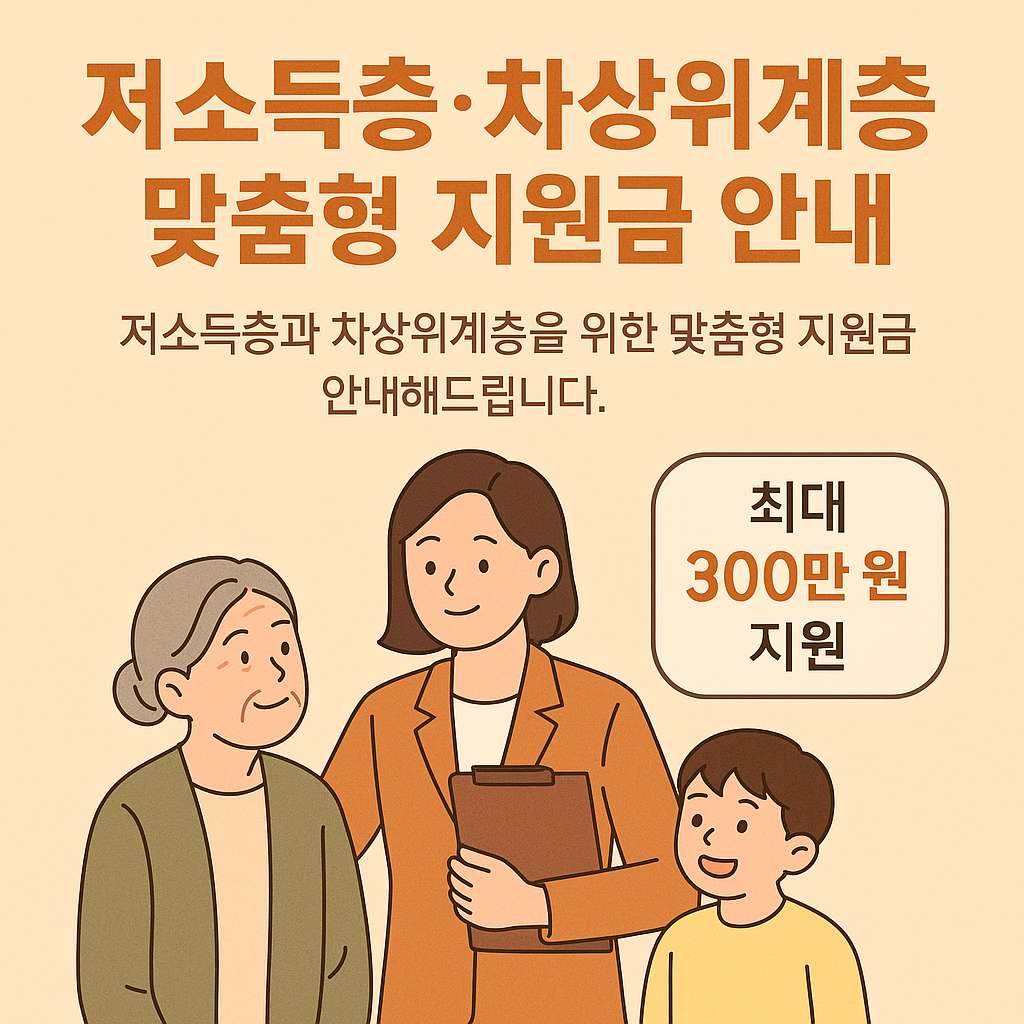 저소득층 차상위계층 맞춤형 지원금 안내