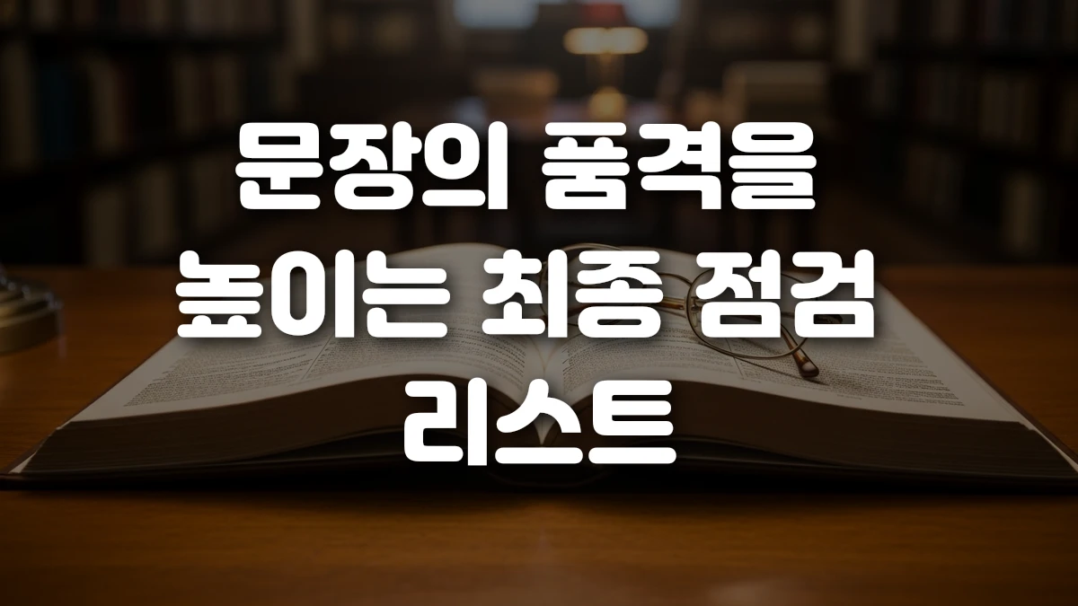 문장의 품격을 높이는 최종 점검 리스트