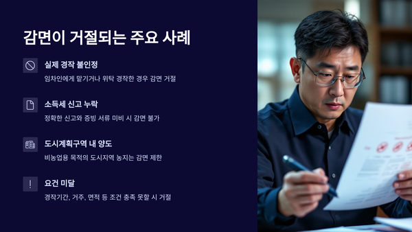 감면이 거절되는 주요 사례