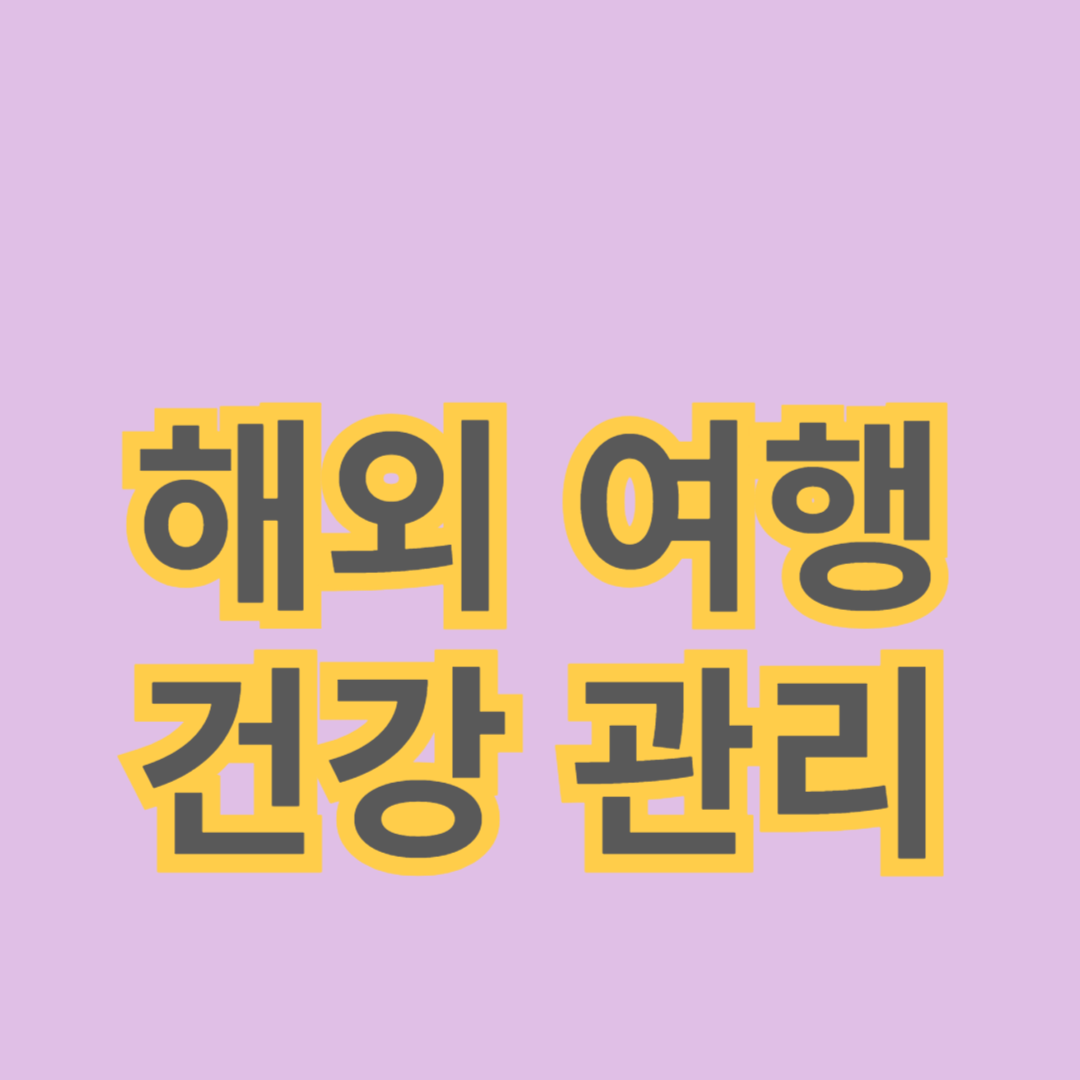 안전한 해외 여행을 위한 건강 관리