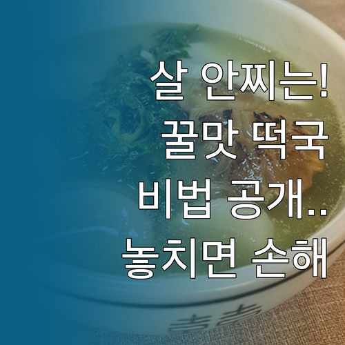 맛과 건강 모두 잡는 저칼로리 떡국 ..