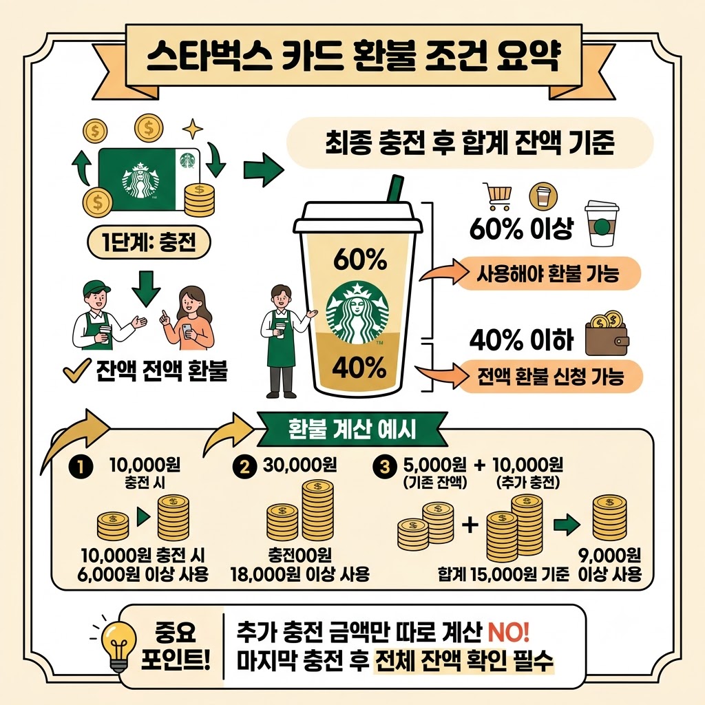 스타벅스 카드 60퍼센트 사용 기준