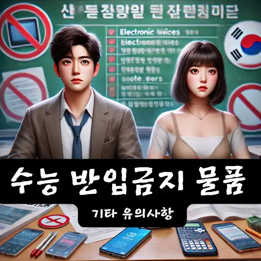 수능 반입금지 물품 필수 확인 2025학년도 