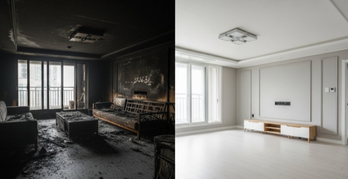 논산 화재청소 전후