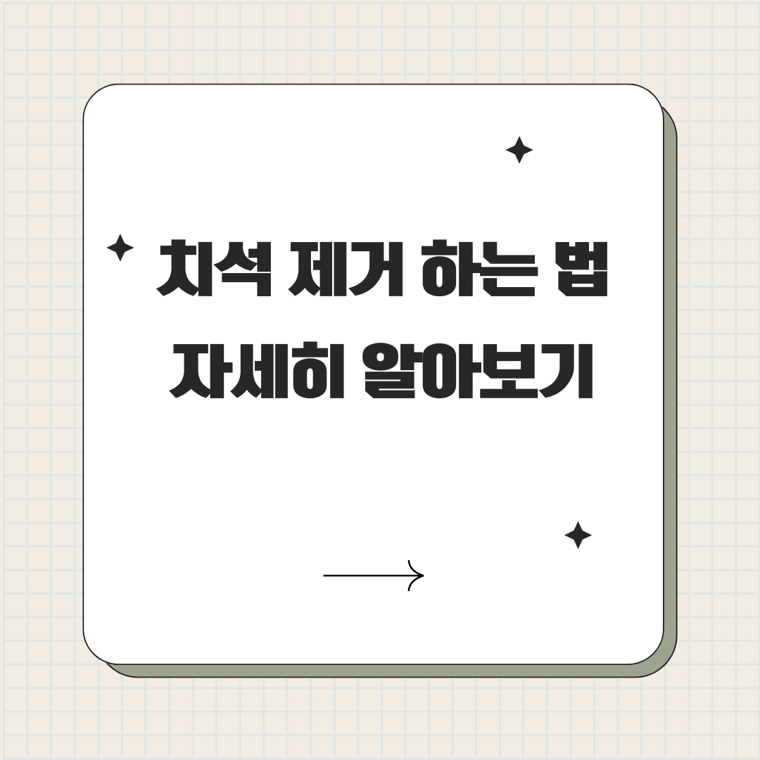 건강한 치아를 위한 필수 관리, 치석 제거
