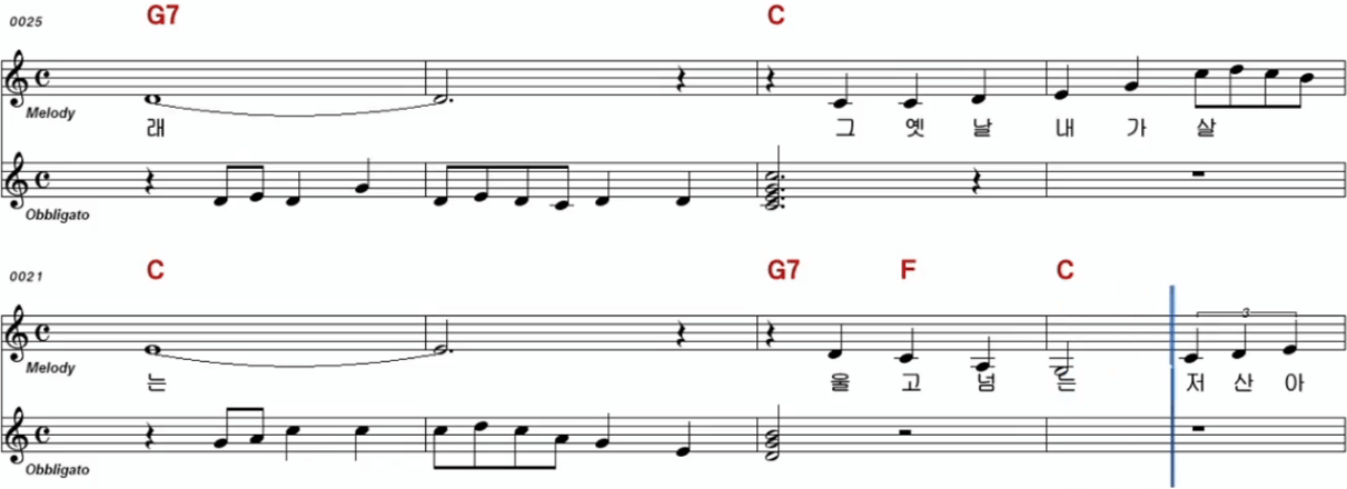 구나운(오기택) - 고향무정 악보
