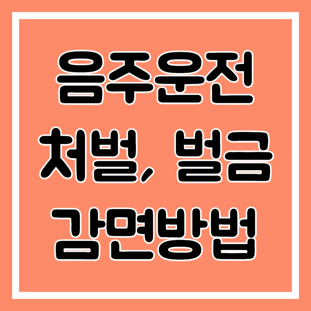 음주운전 처벌, 벌금 감면방법 알아보기