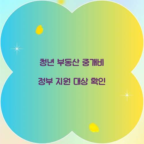 청년 부동산 중개비 정부 지원 대상 확인