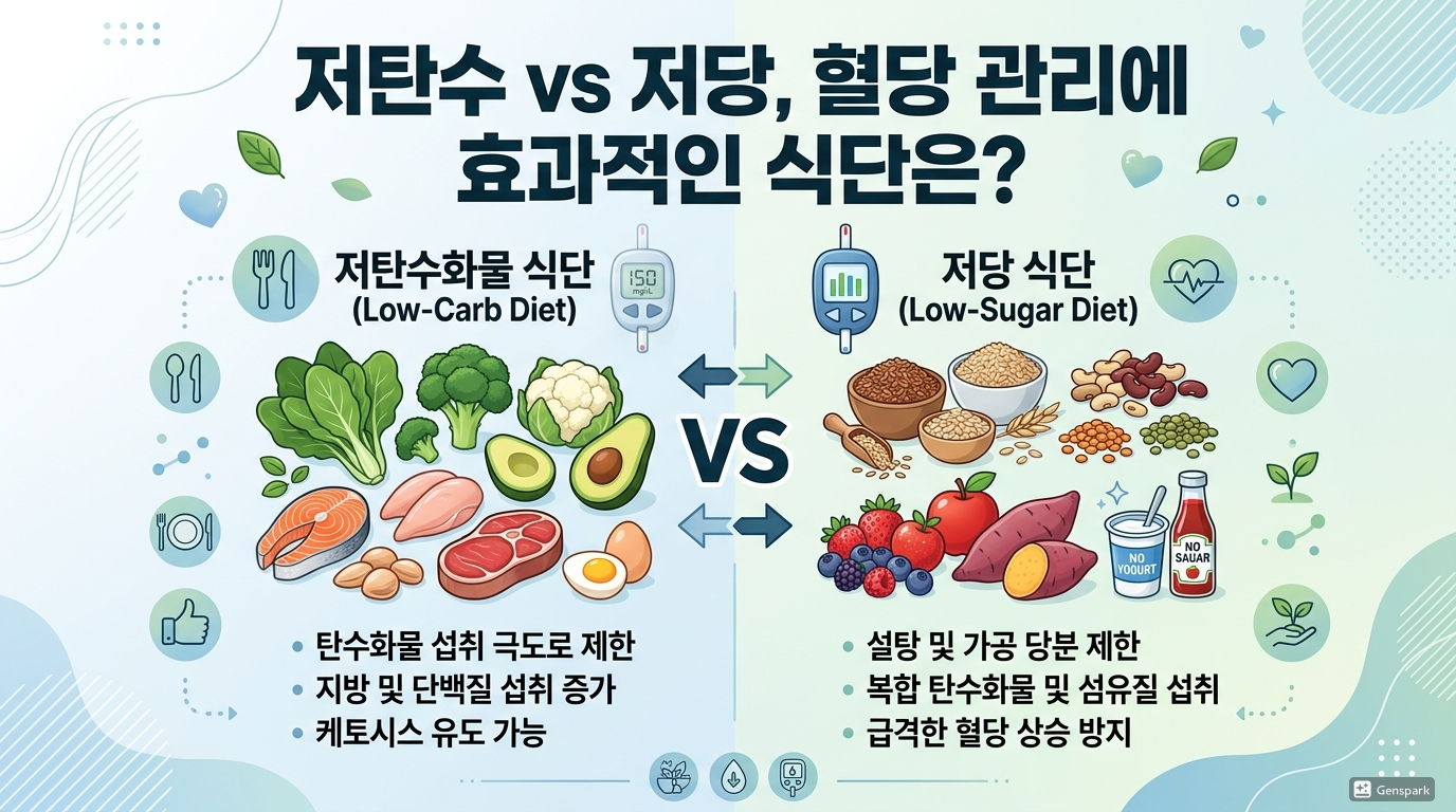 저탄수 vs 저당, 혈당 관리에 진짜 효과적인 식단은?