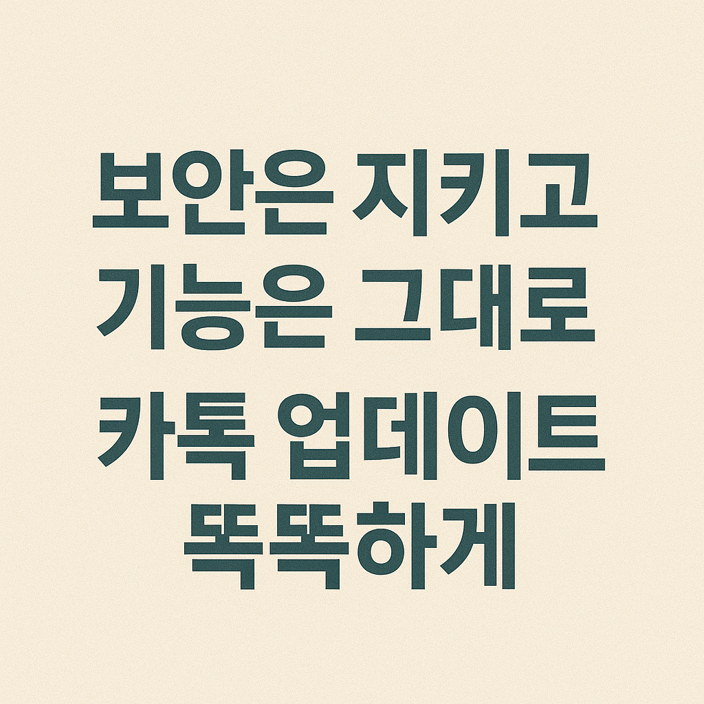 모바일 데이터 요금 절감을 위한 카카오톡 업데이트 관리와 백그라운드 데이터 제한