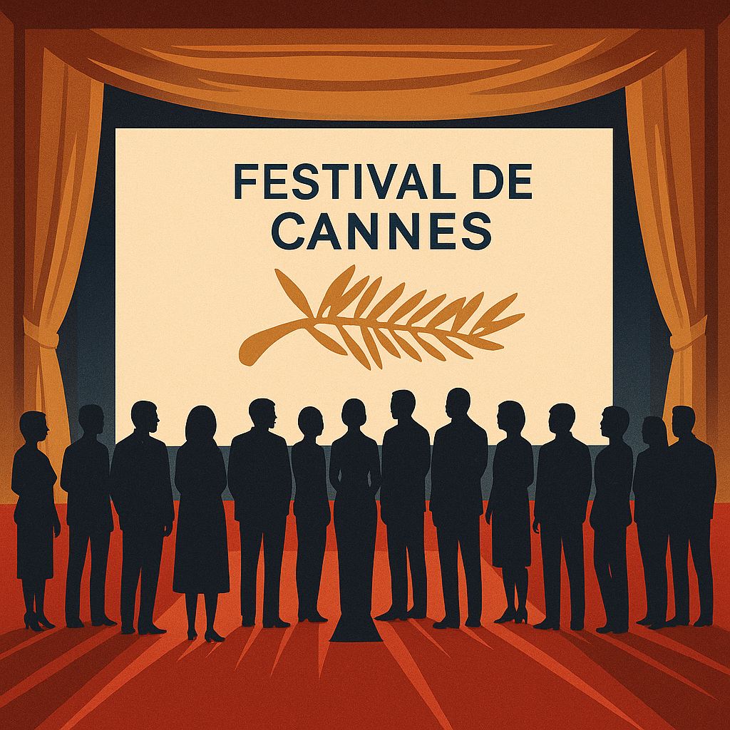 칸 영화제를 상징적으로 표현한 일러스트