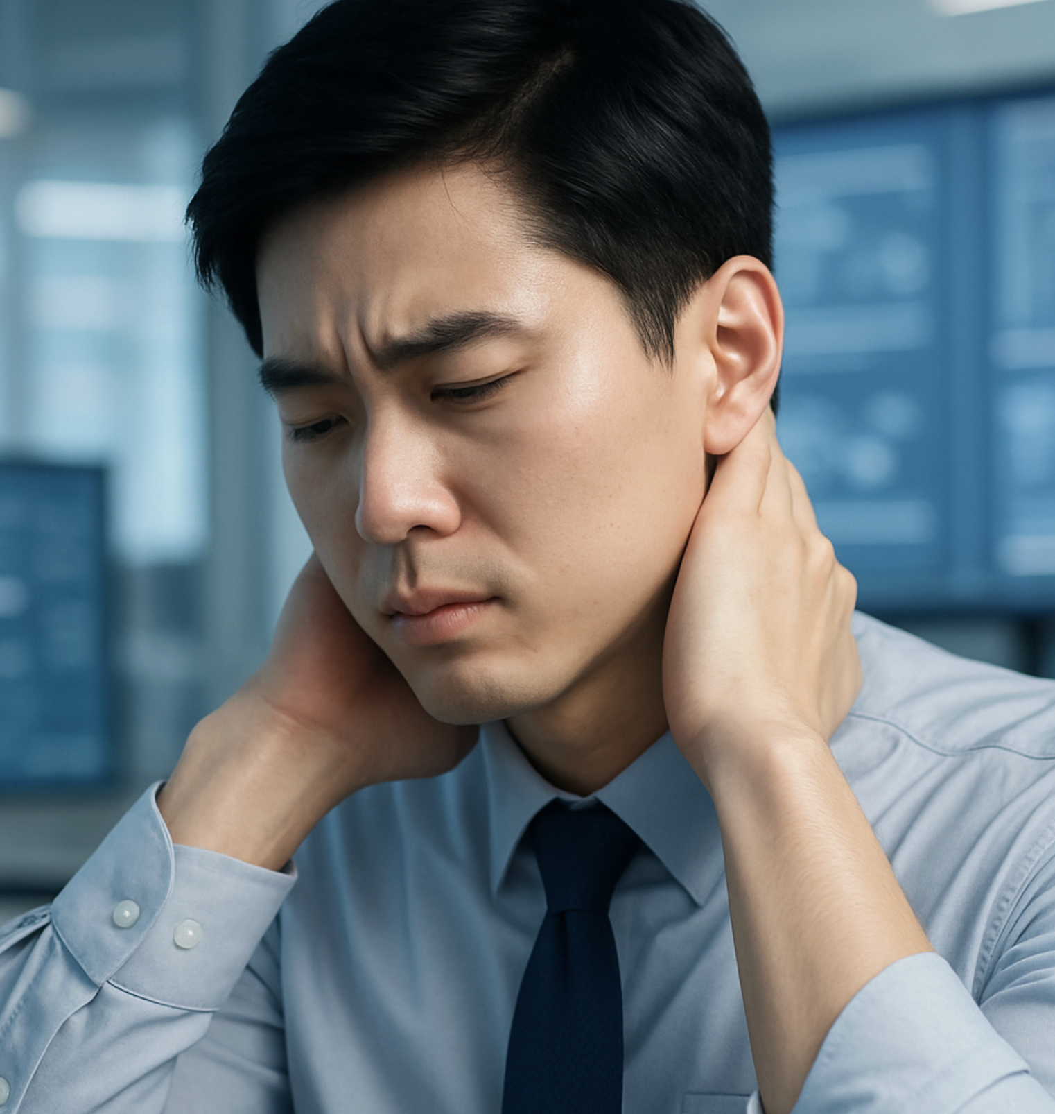 목을 움직이면 두통이 심해져요