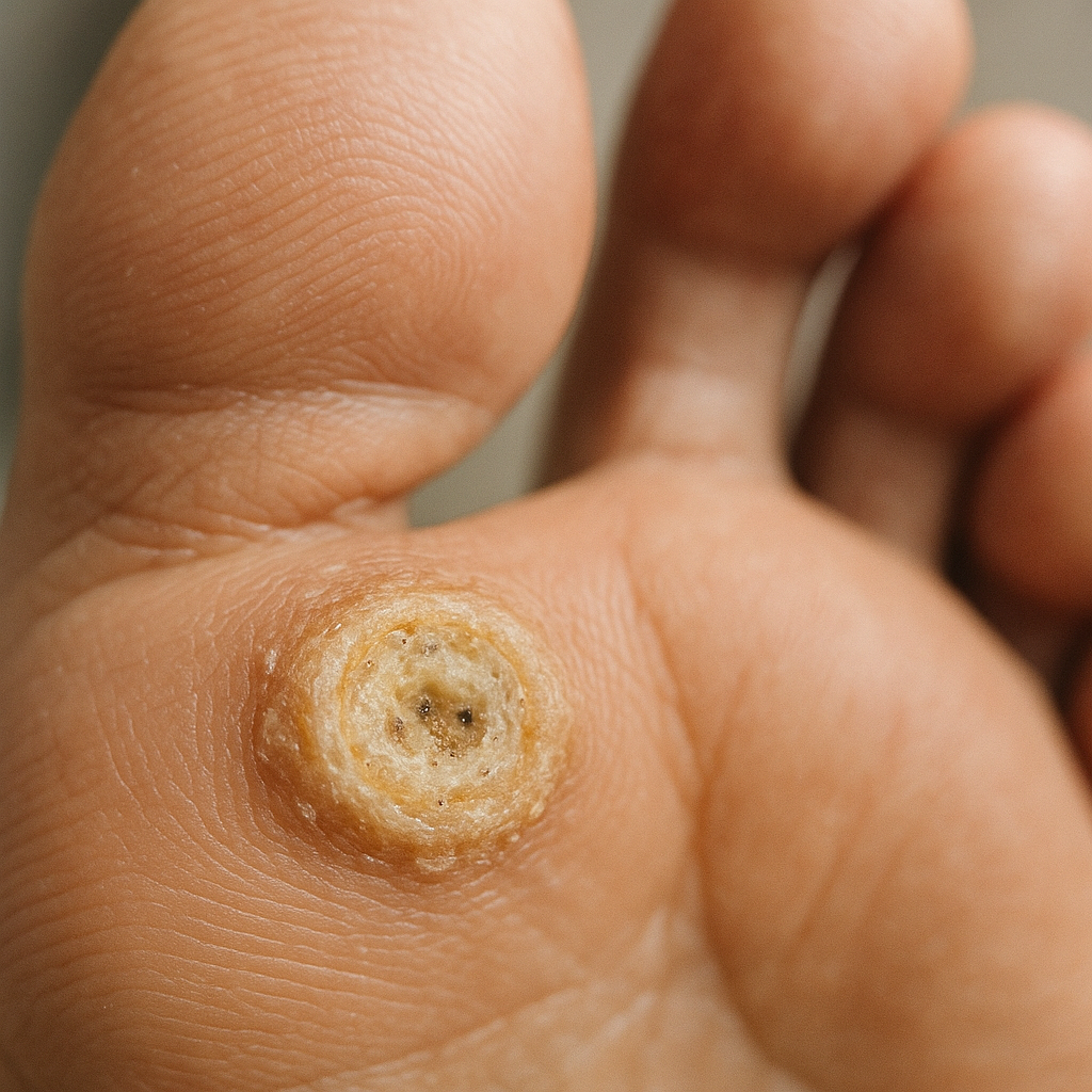 발에 티눈이 난 모습