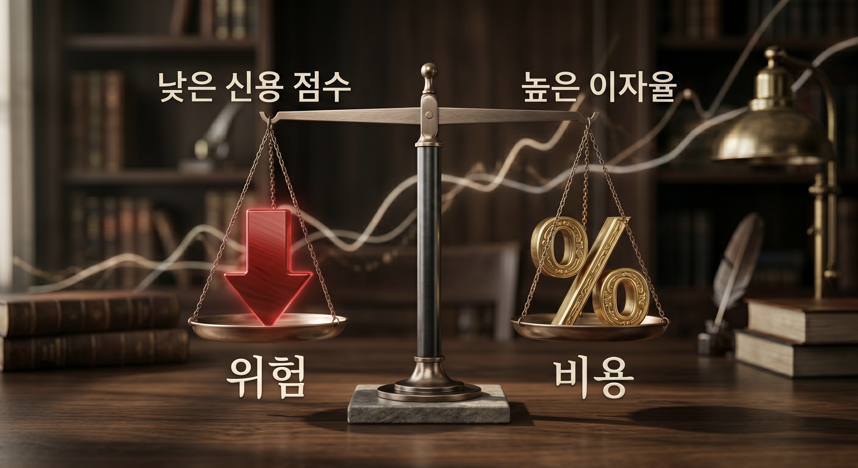 신용도와 대출금리의 상관관계 저울