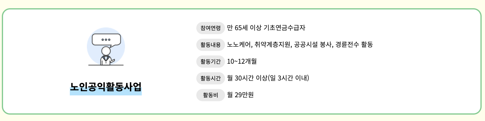 노인일자리 종류