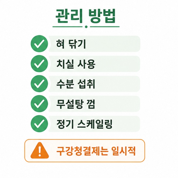 입냄새 관리 방법 체크리스트