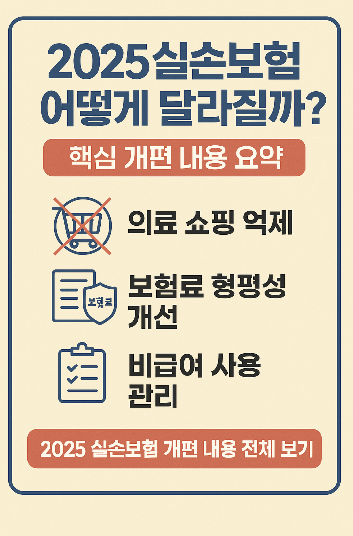 2025 실손보험 어떻게 달라질까? 핵심 개편 내용 요약