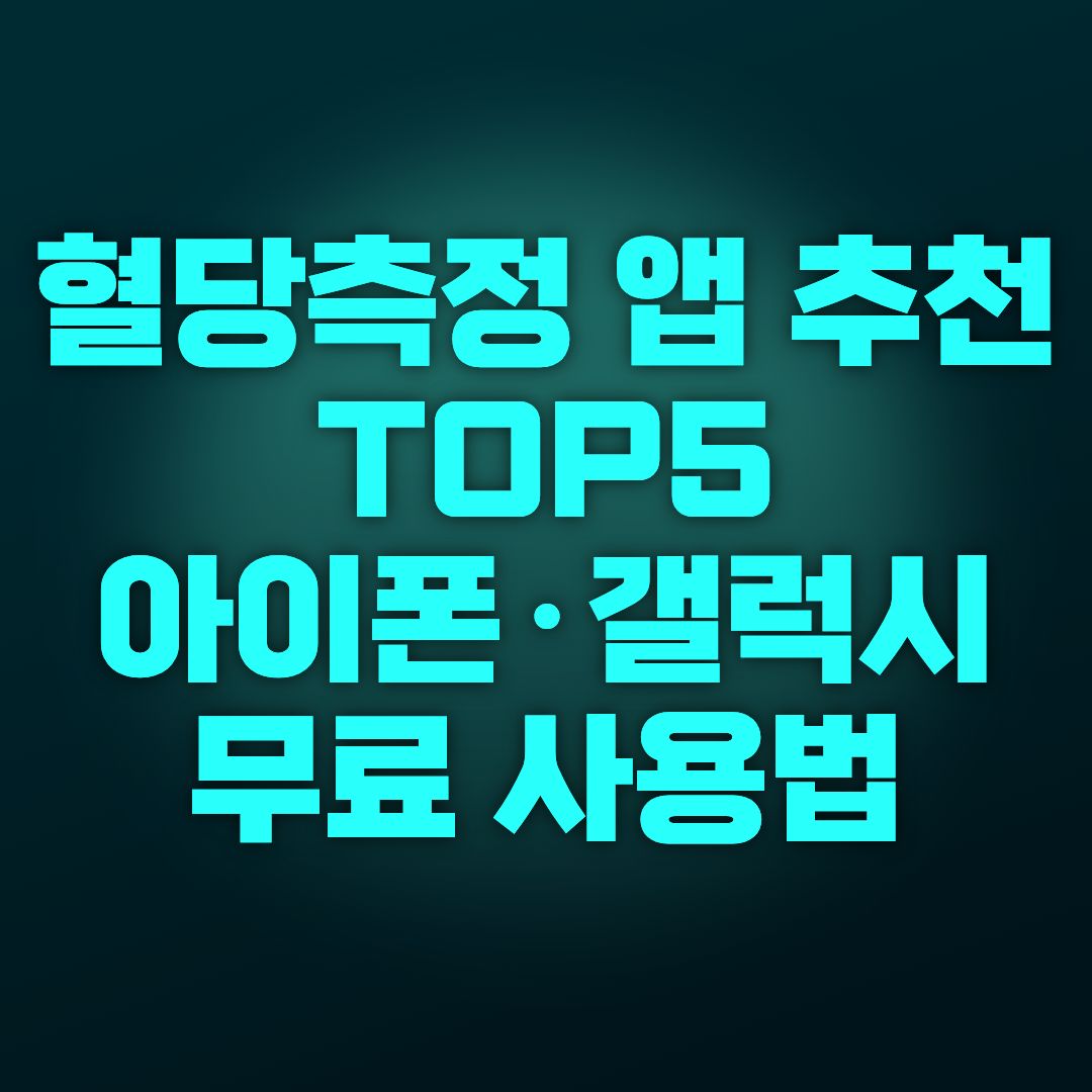 혈당측정 앱 추천 TOP5｜아이폰&middot;갤럭시 무료 사용법 총정리