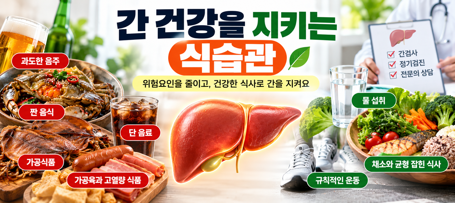 간 건강에 나쁜 식습관과 음식, 간암 위험요인 및 건강한 식사 관리