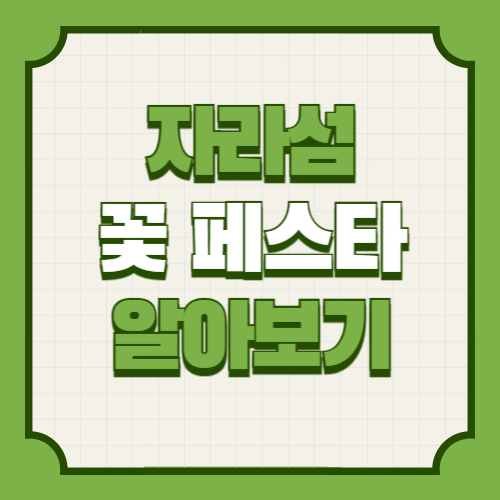 자라섬 꽃 페스타 행사 일정 프로그램 출연진