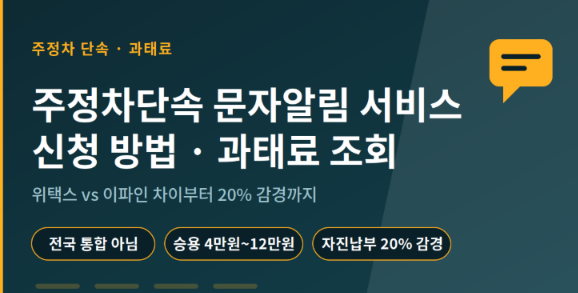 주정차단속 문자알림 서비스 주정차 위반 과태료 조회