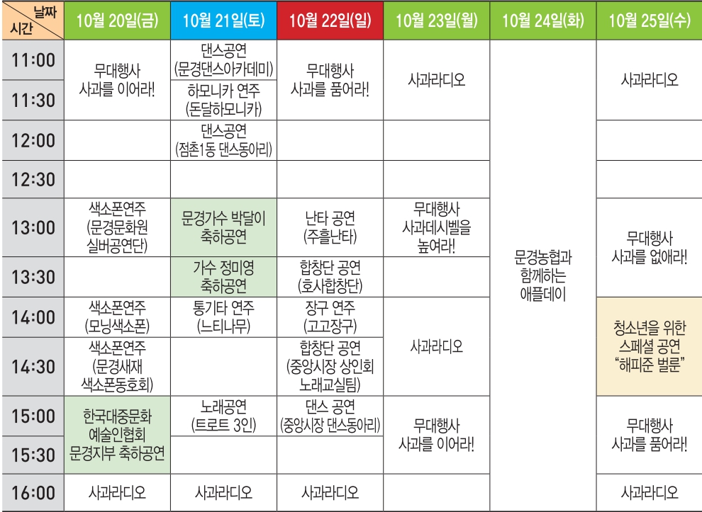 문경 사과축제 일정
