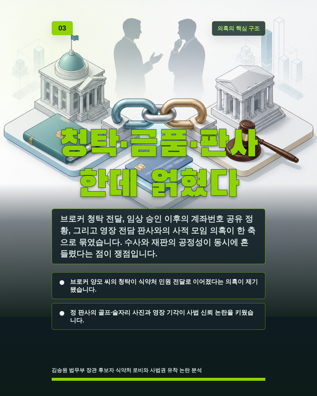 청탁·금품·판사 한데 얽혔다