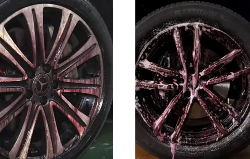 휠 철분반응 보라색 땟물