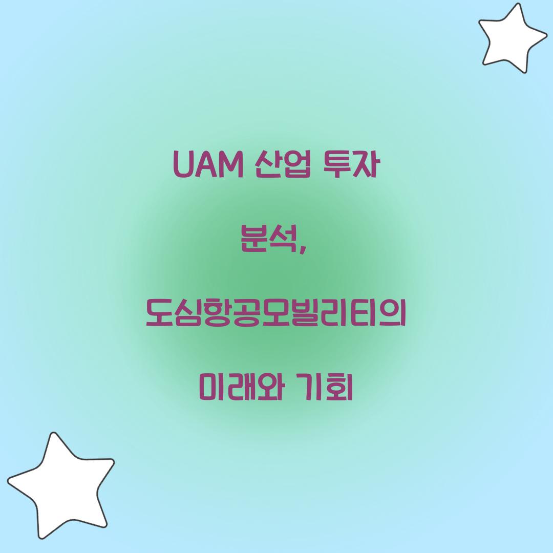 UAM 산업 투자 분석