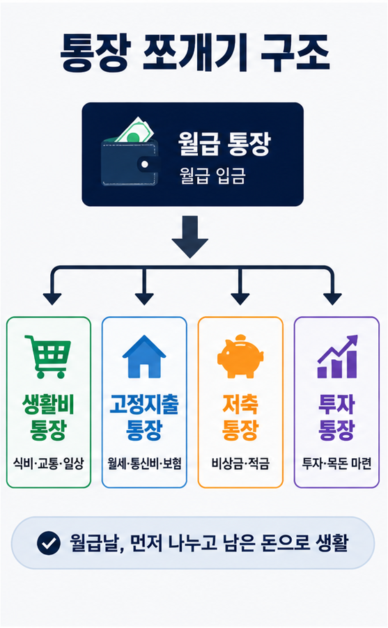 통장 쪼개기 월급 분배 구조 인포그래픽