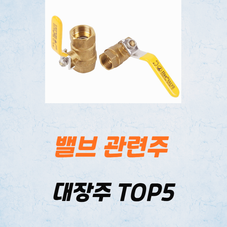 밸브 관련주 대장주 테마주 수혜주 TOP5