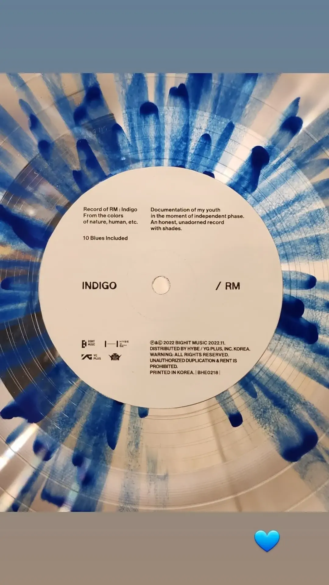 방탄소년단 알엠 솔로앨범 indigo