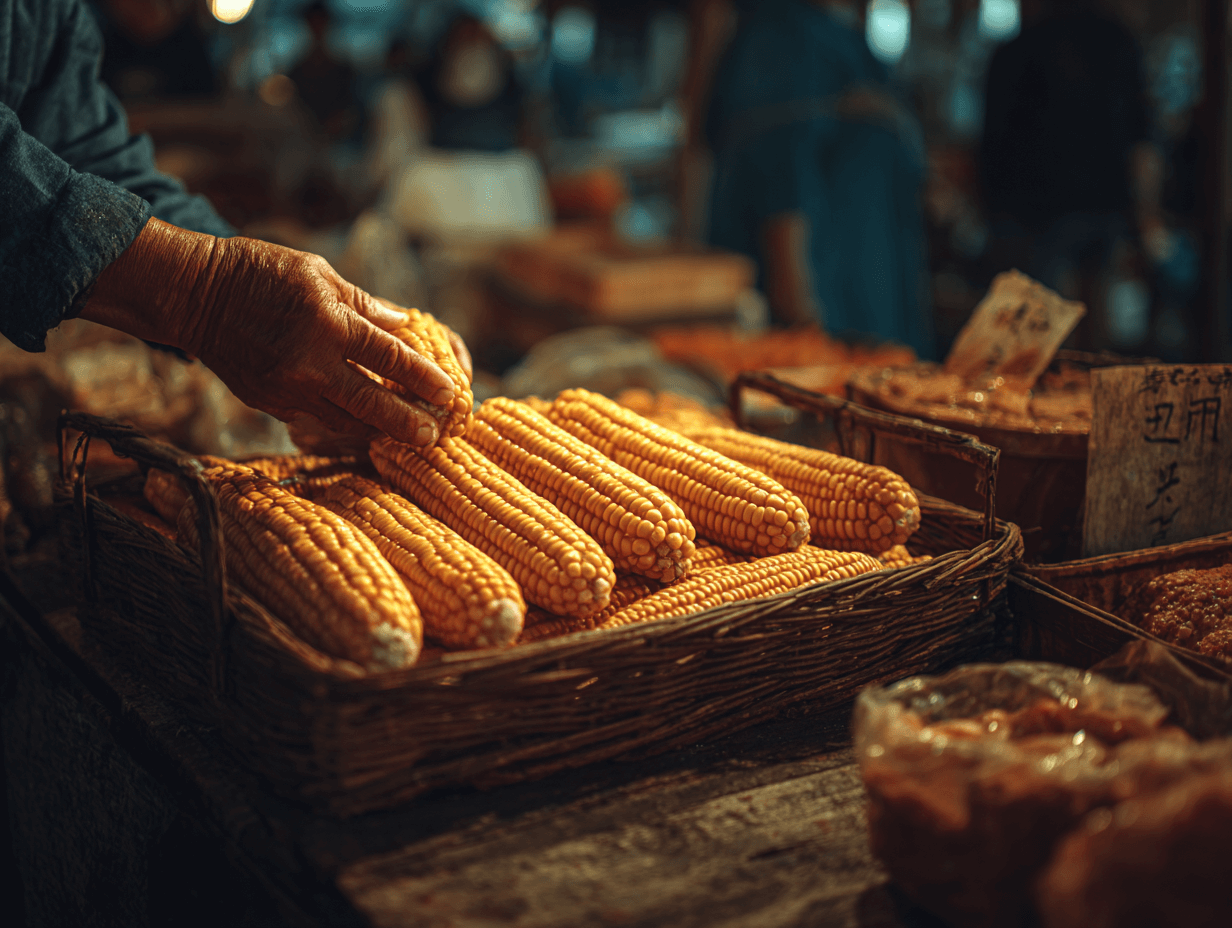 사람이-옥수수를-들고있는-이미지
